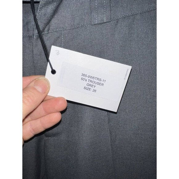 RE/DONE 50’s Straight Leg Grey Trouser Pant Size 26 Made Italy New NWTS Cuffed G - Picture 10 of 13